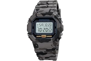 ROSEBEAR Herren Digital Quarz Uhr,StoßFeste Unisex Digital Uhren 50M wasserdichte Outdoor Sportuhr Nachtsicht Elektronische Uhr Pu-Armband