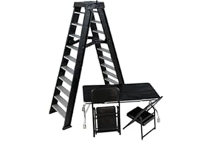 WWE Black Wrestling Set aus Tisch, Leiter und 2 Stühlen für Wrestling Action-Figuren 15-18cm