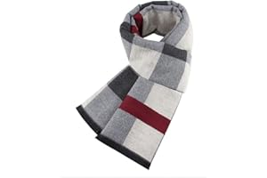Ueither Hombres Cálido y Acogedor Bufanda del tartán Moda y Elegante Bufanda a Cuadros Clásico en Otoño Invierno Check Scarf