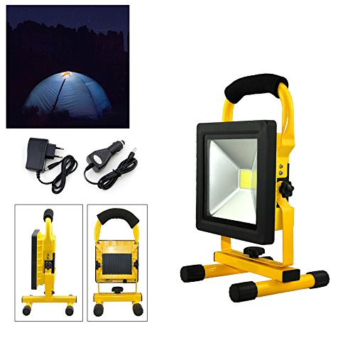 Preisvergleich Produktbild Hengda® LED AKKU Strahler Fluter Campinglampe Nachtfischen nächtliche Notreparaturen bei KFZ Werkstatt Baustrahler Handlampen (Gelb Kaltweiß)