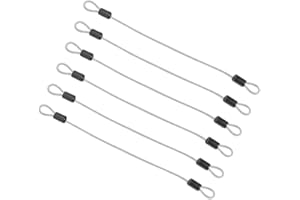 GORGECRAFT 6 câble de Sécurité en Acier Inoxydable 30cm*4mm Câble de Sécurité Câbles de Verrouillage de Bagages Enduit Robuste Câbles Métallique avec Double Boucle pour Verrouillage de Vélos Portes