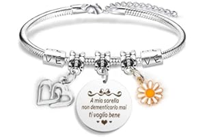 BOMEON Regalo Sorella,Regalo Da Fare Alla Sorella,Bracciale Sorella,Regalo Per Sorella Maggiore,Regalo Sorella Compleanno,Idee Regalo Sorella Natale,A Mia Sorella Non Dementicarlo Mai Ti Voglio Bene