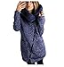 Produktbild Elecenty Damen Warm Wintermantel Revers Winterjacke Übergröße Parka Outwear Parkajacke Lange Mantel Jacke Mode Kapuzenpullover Reißverschluss steppjacke Oberbekleidung Trenchcoat (XXXL, Blau)