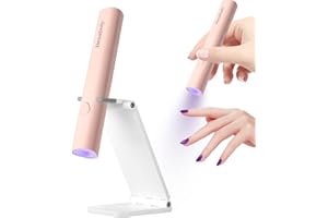 Mini Lampada UV LED Unghie, Denabuty Lampada per Unghie Senza Fili 3W, USB Ricaricabile e Portatile, Penna per Asciuga Unghie Salone di Casa, Torcia Elettrica per unghie Gel Sciugatura Rapida Rosa