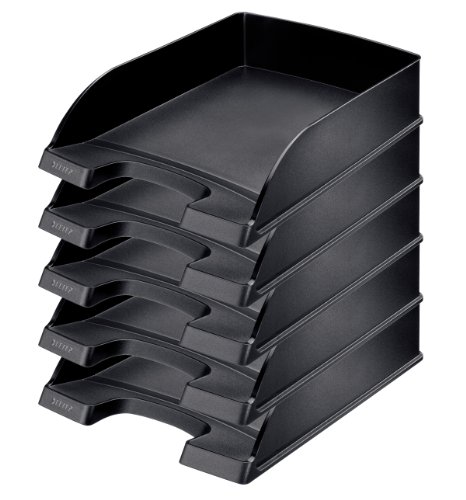 Leitz Plus Corbeille à Courrier lot de 5 Noir