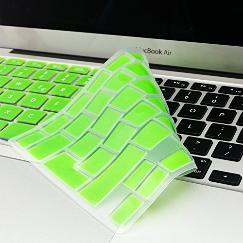 iProtect Tastaturschutz QWERTZ aus rutschfestem Silikon für Apple Macbook Air 11 Zoll in Grün - 6