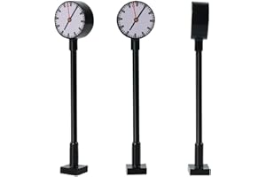 CARMOTTER 3pcs Modello Railway Lamppost, Strada architettonica HO OO Scala 1/100 LED LightingFor Railway Layout Lampada Orologio