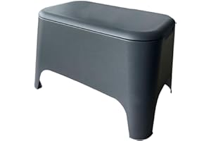 TOOMAX Table d'appoint en résine Petra 59 x 39 x (h) 36 cm, pour extérieur, Jardin, avec Couvercle de Rangement (Anthracite)