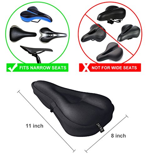 Zacro Gelüberzug für den Fahrradsitz Indoor Cycle Sattelbezüge mit wasserdichter Sattelschutz Polstersattelüberzug Perfekte für Männer, Frauen und Kinder schwarz - 3