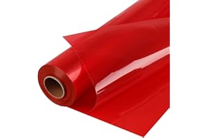 POPGIFTU Rouleau de papier cellophane Rouge | Déplié 86 cm de large x 30 m de long | 3Mil d'épaisseur Plastique Cellophane Rouleau Film Violoncelle Rouleaux pour Cadeaux Panier Arts Artisanat