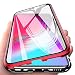 Produktbild Yichxu Samsung S10 5G Hülle Magnet, Magnetische Adsorption Handyhülle für Samsung Galaxy S10 5G, Einteiliges 360 Grad Gehärtetes Glas Schutzhülle Dünn Panzerglasfolie Durchsichtige Case Cover, Rot