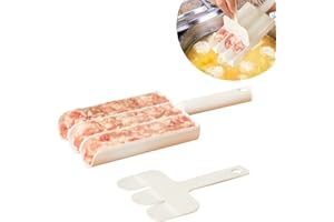 DeryArcle Triple Meatball Maker, 3 Meatballs at 1 Time None-Stick Meat Baller Spoon Multifunction Kitchen Cooking Tool with Cutting Spade for DIY Rice Balls Fish Ball Ice Cream