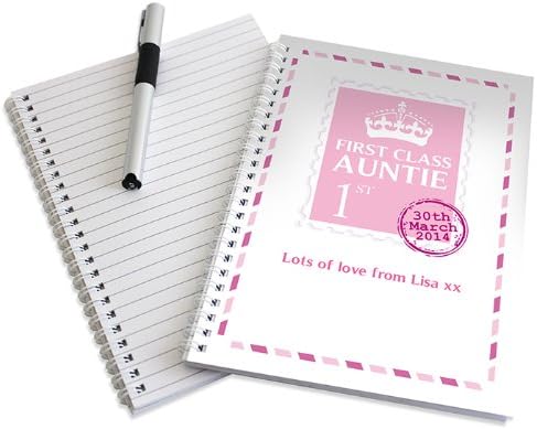 Personalised Pink 1st Class A5 Notebook