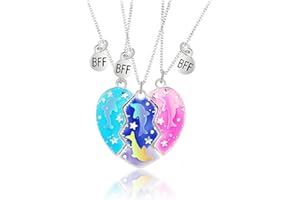 JYNXOR Collares de La Amistad Para 3-3 Piezas Mejores Amigas Collar Con Imán - Regalos de Joyería Para Niñas