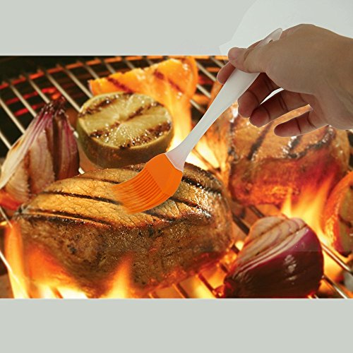 BBQ Grill-Bürste, Newdora -45CM- 3 Edelstahl BBQ Grillbürste in 1 und einen kleinen 100% kleine Silikonpinsel / Hitzebeständige Handschuhe – Best Barbecue-Reiniger Werkzeuge Zubehör – Outdoor-Küche Drahtborsten Reinigung Grates Parts Set Weber Holzkohle, Charbroil, Gas, elektrischer Handgriff, Porzellan, Infrarot-Grills - 7