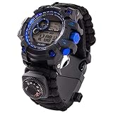 Fantiff Multifunktions-Wasserdichte Uhr Outdoor Adventure Survival Umbrella Seil Armband Kompasse