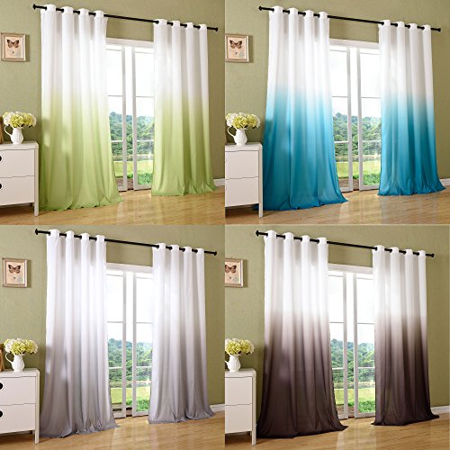Schal blickdicht Vorhang Ösen Gardine Microsatin Farbverlauf Microfaser, 2 Stück 245×140, Braun, 204252 - 2