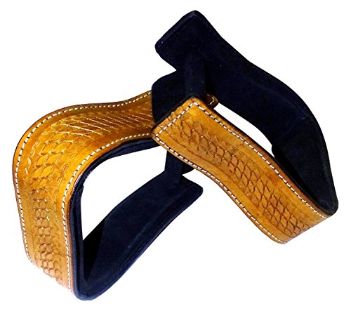 Preisvergleich Produktbild Wogati Hochwertige Steigbügel Westernreiten mit Lederbeschlag / Holzkern