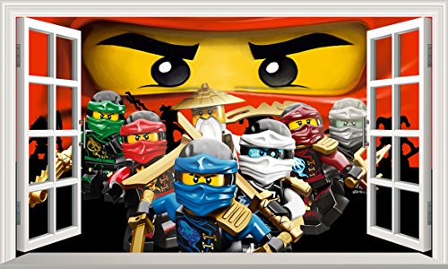 Ninjago V405 selbstklebend Magic Wandtattoo Fenster Poster Wall Art Größe 1000 mm breit x 600 mm tief (groß)
