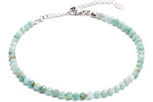 BERGERLIN Pearl Anklet for Women, Foot Pearl Necklace with Authenticity Certification, Genuine Natural Stone Anklet with 925 Sterling Silver or Gold-Plated Clasp