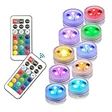 【Tauchmotor-LED-Leuchten weit verbreitet verwenden】 Die Unterwasser-LED-Leuchten eignen sich perfekt für den Einsatz unter Wasser und für Akzente auf Partys, Hochzeiten und Veranstaltungen. Zum Beleuchten von Vasen und wassergefüllten Tischdekoration. Platziert in Becken, Brunnen, Teichen, Eiskübel und Wasserfällen.