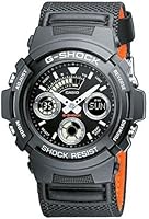 G-Shock Men's Quartz Watch with Black Dial Analogue Digital Display and Black Fabric Strap AW-591MS-1AER