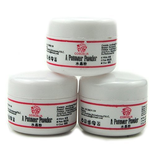 Coscelia Clear Pink White Acrylic Powder Pro Nail Art Tips Decoration