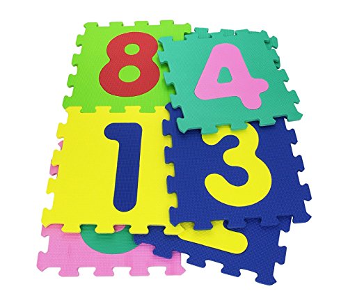 232026 Tappeto 10 pz morbido da gioco componibile NUMERI 29.5 x 29.5 x 8 cm. MEDIA WAVE store ®