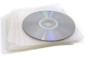 Gloriashoponline 100 BUSTINE per CD Dvd BUSTINA Trasparente in PLASTICA Custodia con Aletta