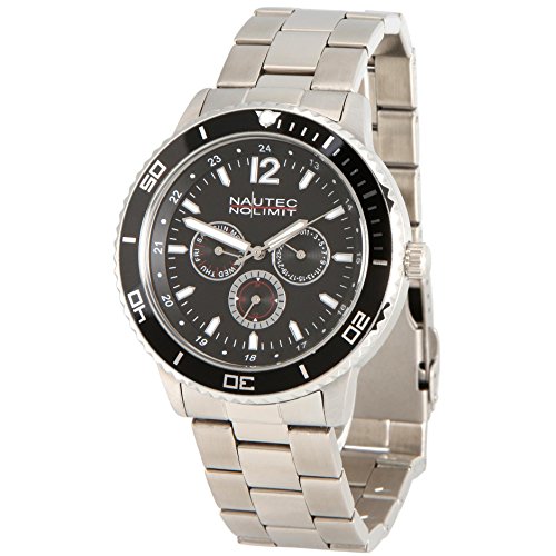 Nautec No Limit Herren-Armbanduhr Glacier Analog Quarz Edelstahl GLAC-QZ-STST-BK Nautec No Limit Herren-Armbanduhr Glacier Analog Quarz Edelstahl GLAC-QZ-STST-BK