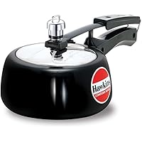 Hawkins Contura Hard Anodised Aluminium Pressure Cooker, 1.5 Liters, Black