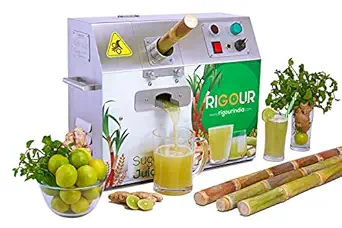 RIGOUR Sugarcane Juice Machine SS-304 Full Metal Body-Single Phase Power Input, 400 Watt, Silver (0.5 HP)