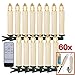 Produktbild LED Kerzen [Batterien, Fernbedienung, Timer und Dimmbar] Kerzenlichter Flammenlose Weihnachtskerzen für Auß-Innen wasserdicht Weihnachtsbaum Weihnachtsdeko Hochzeit Geburtstags Party (beige, 60 Stück)
