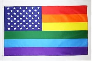AZ FLAG Rainbow USA Flag 3' x 5' - US - American Gay Pride flags 90 x 150 cm - Banner 3x5 ft