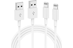 THIYNIYA 2Pack iPhone Charger Cable 2m, Apple Charging Cable USB to Lightning Lead 2 Meters Fast Charging for iPhone 14/13/12/11/11Pro/Max/X/XS/XR/XS Max/8/7/6/iPad