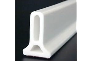 Adoture Sistema de retención de agua para umbral de ducha abatible La barrera de ducha mantiene el agua dentro del umbral (Tipo A Blanco, 2 M)