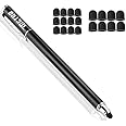 METRO Universal Capacitive 2-in-1 Touch Screen Stylus Pen with 20 Pcs Replacement Rubber Tips,Compatible with iPad,iPhone,ipad Pro,Galaxy,Smart Phone and Other Touch Screen Devices,Black