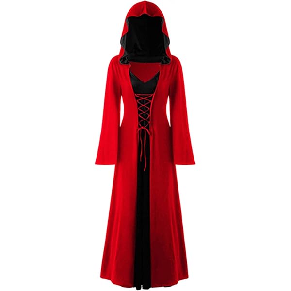 YORDET Renaissance-kostuum voor dames, middeleeuwse jurk met trompetmouwen, vampiergewaad, gothic jurk voor dames voor Halloween-feest (XXL