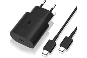 Phonillico Szybka ładowarka 25 W + kabel USB-C kompatybilny z modelami Samsung S24/S23 FE/A25/A54/A34/A14/S23/S22/S22 PLUS/Zflip 6 /Zflip 5 4/Zfold 6 /Zfold 5 4/S21 FE/S21/S21 PLUS/S20 FE/S20/A53/A52