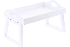 AAMEN White Small Wooden Sofa Arm Tray Foldable Arms, Sofa Tray for Coffee/Remote holder, Trays For Eating On Lap, Sofa Couch Armrest Clip-On Table, Living Room Furniture, (L30xW20xH18.5cm)