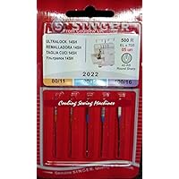 Singer n2022b05as500r overlocknadeln 2022 Mix 5 agujas, metal, plata, 0,1 x 0,1 x 4 cm