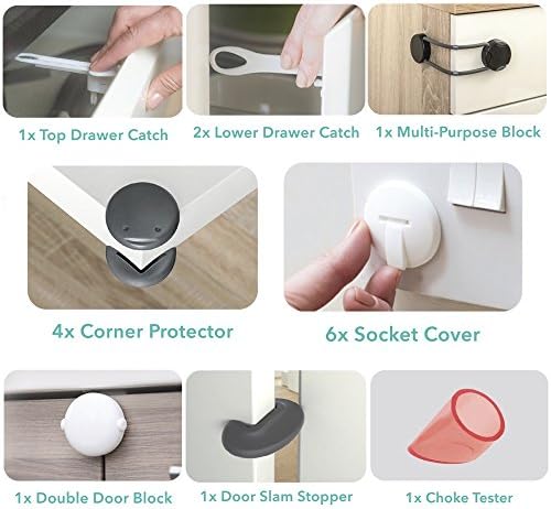 Fred Home Safety 17 Piece Premium Essentials Starter Kit to Baby Proof Your Home - No Tools Required