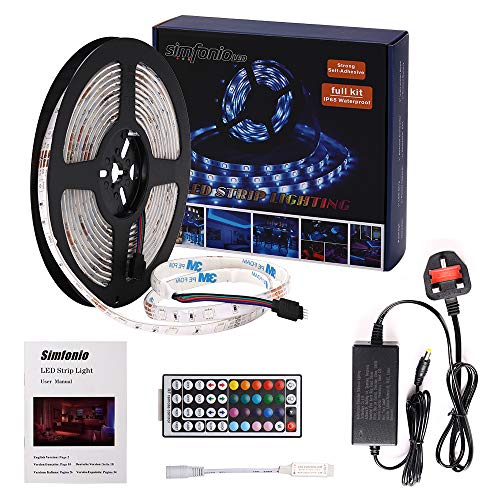 AZURE ®LED Strip light, works with Wireless remote controlled - Waterproof LED strip 5 m 150 LED Full Kit, 5m-rf-waterproof [Energy efficiency class A]