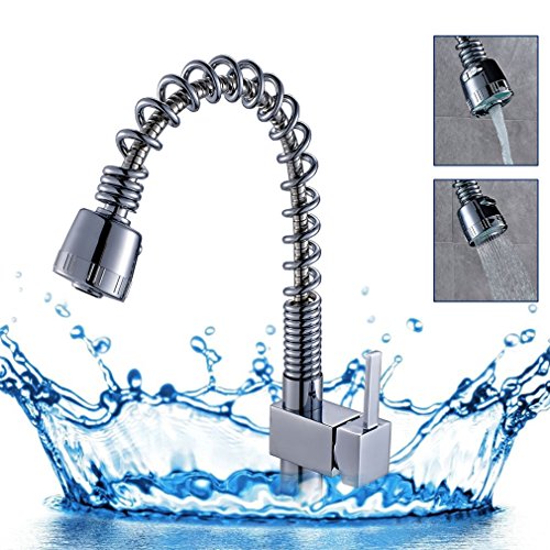 Auralum® Spültischarmatur mit herausziehbarem Brausekopf / Ausziehbare Schlauchbrause / Wasserhahn Profi Küchenarmatur Waschbecken