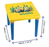 Minions Meine Kinder-Tisch und Stuhl/Offizieller Vorschulkinder Schreibtisch und Stuhl, Alter 3+, Bob/Kevin/Stuart ‚Le buddies‘ Kindermöbel-Set, Starker Kunststoff Made in France Gelb/Blau - 2
