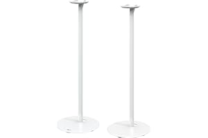 goobay Soporte para Altavoces Sonos Era 100, Capacidad de Carga de 3 K, gestión de Cables, 71,5 cm de Altura, Blanco, 71983