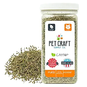 Pet Craft Supply Potent Catnip - USA Grown and Harvested Large 3Oz Resealable Cannister