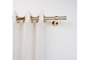 InCasa Bastone per Tende Ø 28 mm Senza Anelli, L. 160 cm. in Ottone Lucido – Completo
