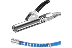 PEALOVCOM Boquilla de Engrasadora Acoplador de Pistola de Grasa Manual de Alta Presión con Manguera de 30 cm Boquilla para Máquinas de Engrasar Engrasador para Neúmaticos Maquinarias Rodamientos