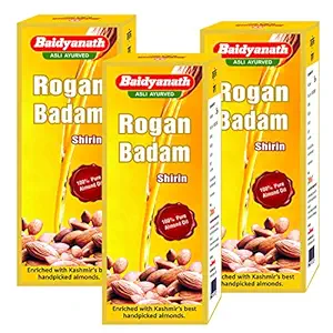 Baidyanath Rogan Badam Oil I Nourishes Skin And Hair I Anti dandruff I 25 ml (Pack of 3)